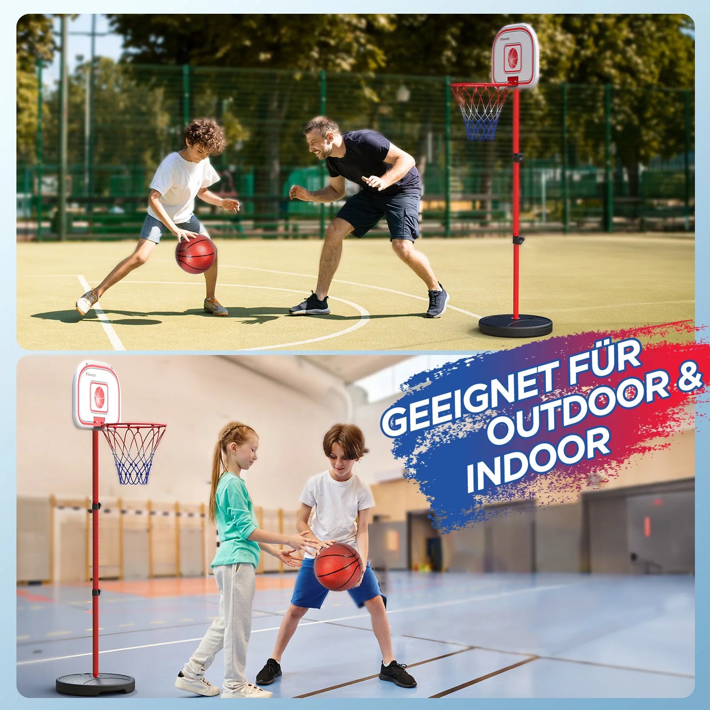 2 In 1 Kids Basketball Hoop And Punching Bag Adjustable