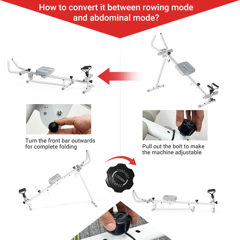 Cursor Fitness 4 In 1 Ab Trainer And Rowing Machine