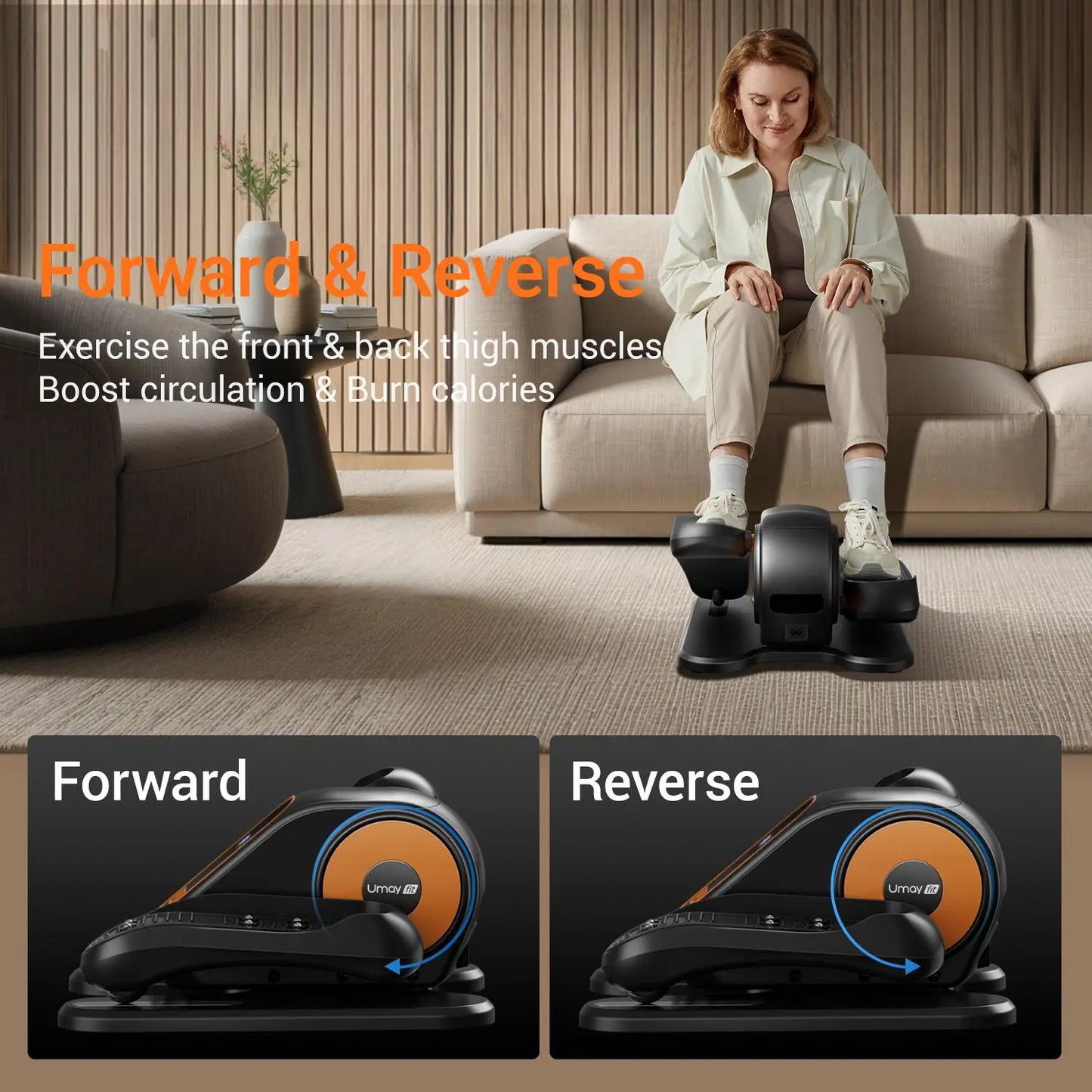 Cursor Fitness Quiet Portable Under Desk Elliptical Remote