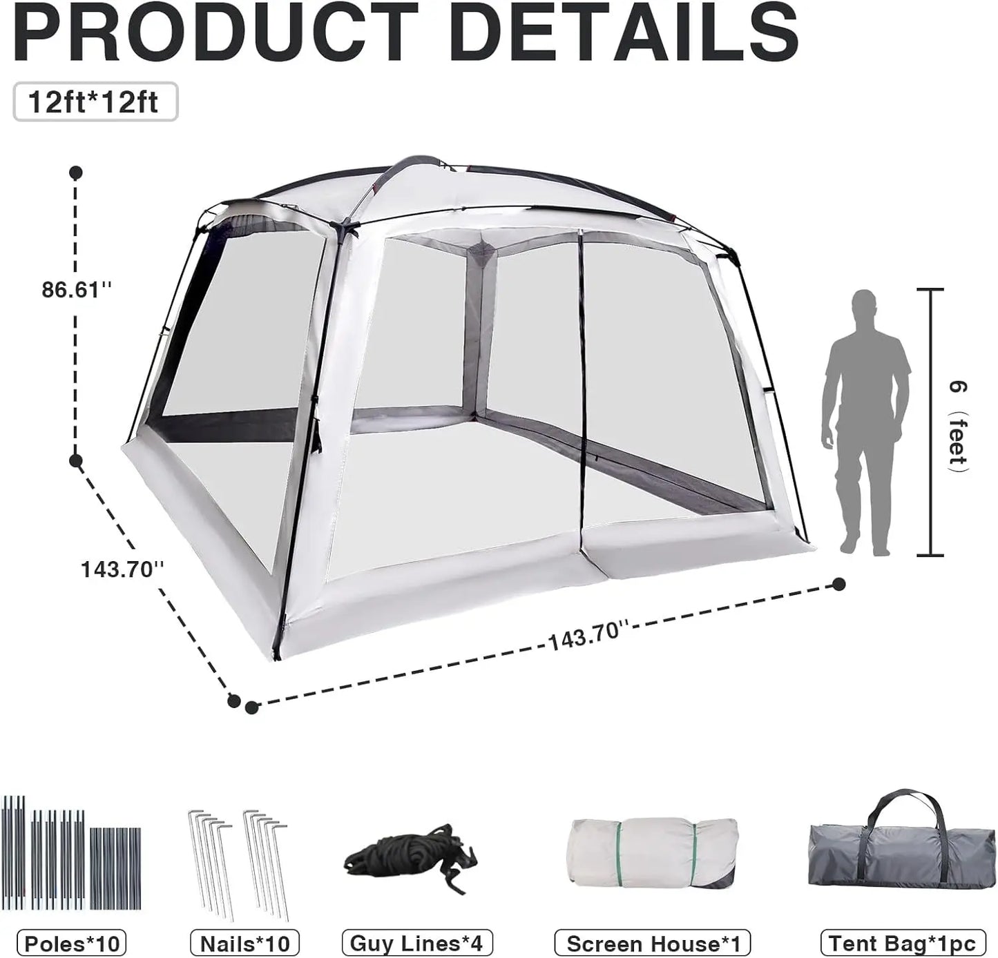 Nu Styles 4Ever Screen Tent for Camping Easy Setup Gazebo