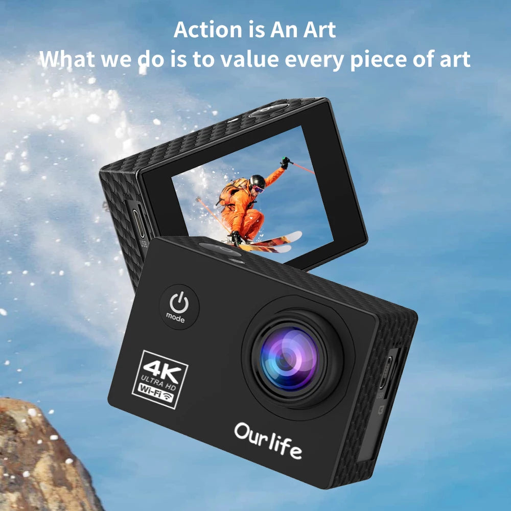 Action Camera Ultra HD 4K 30FPS 16.0MP With WiFi 2.0 Screen