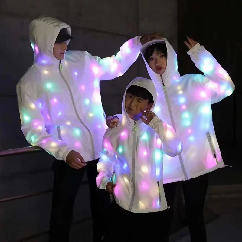 LED Lights Waterproof Light Up Rave Jacket for Adults