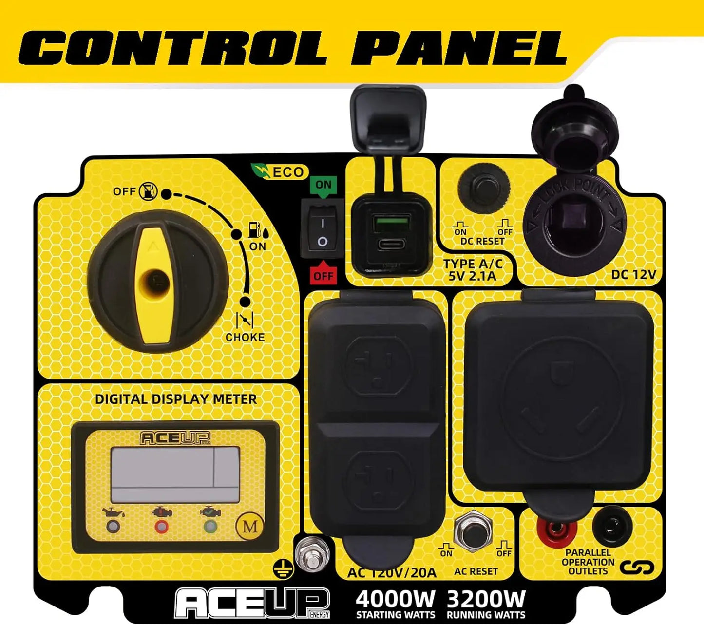 XMSJ 4000 Watt Portable Inverter Generator Gas Powered Quiet