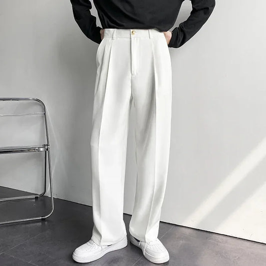 Guangdong Men Wide Leg Pants Casual Draped Trousers