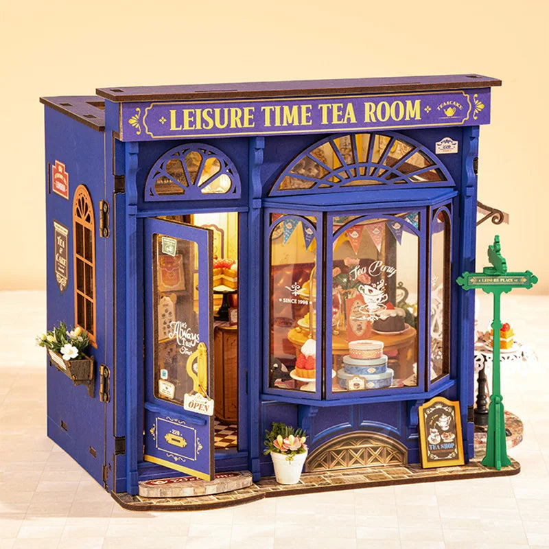Robotime Rolife Leisure Time Tea Room DIY Dollhouse Kit