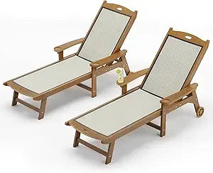 Chaise Lounge Chair Outdoor HDPS HDPE Wicker Patio Chair