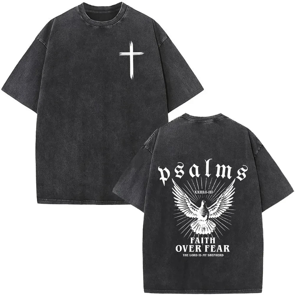 Jesus Faith Overcomes Fear Bible Christian Scripture Tee