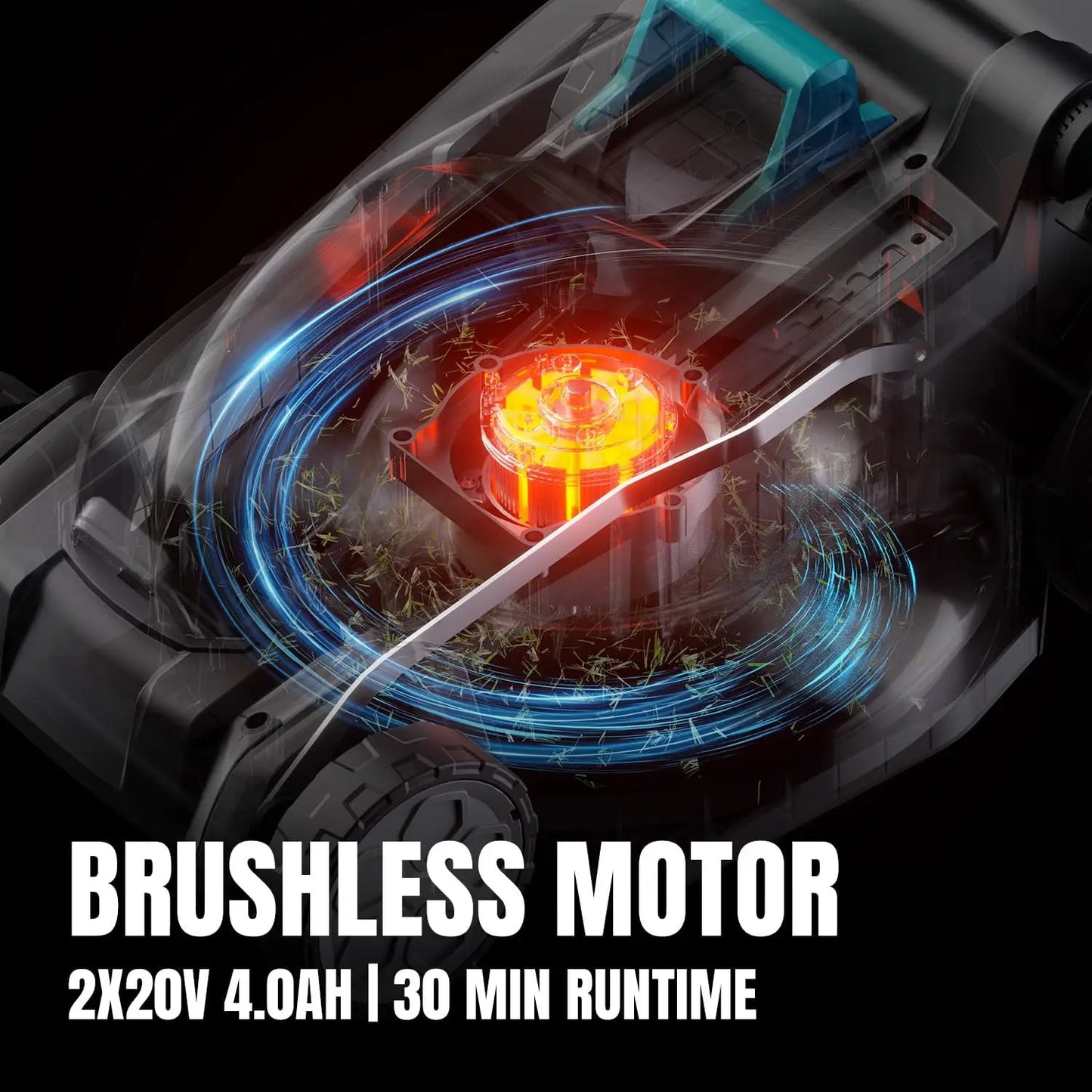 XMSJ 2x20V Cordless Electric Lawn Mower Brushless Push