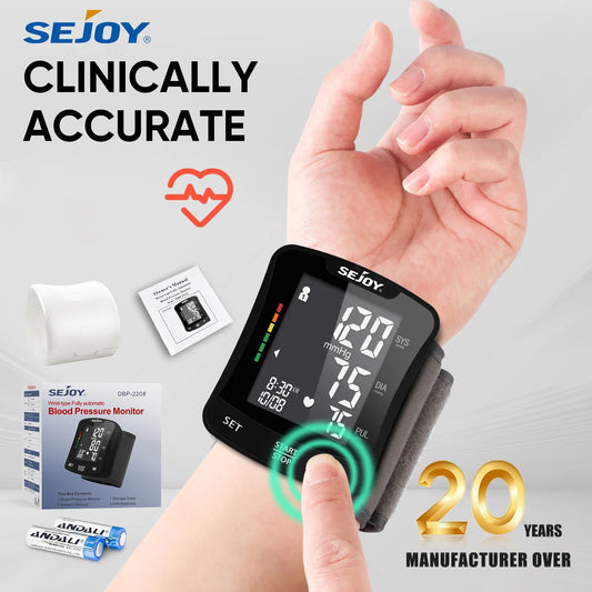 SEJOY Wrist Blood Pressure Monitor Digital Sphygmomanometer