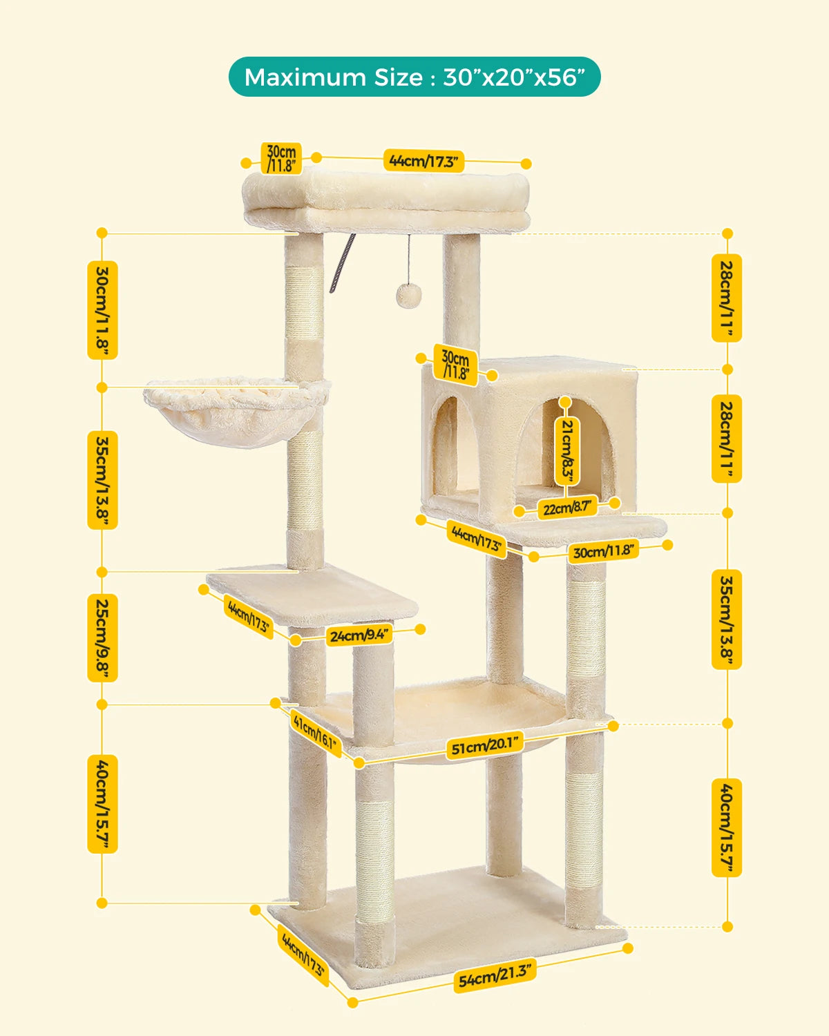 PAWZ Road Multi Level Cat Tree Tower Scratching Post