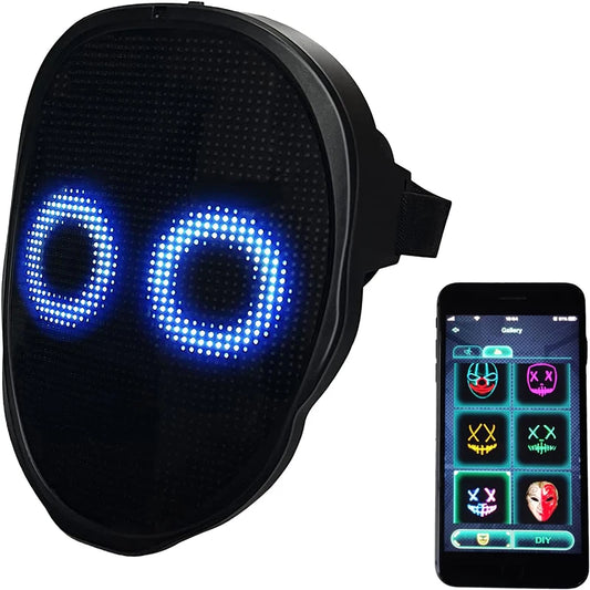 LED Light Up Mask With Gesture Sensing And Bluetooth App