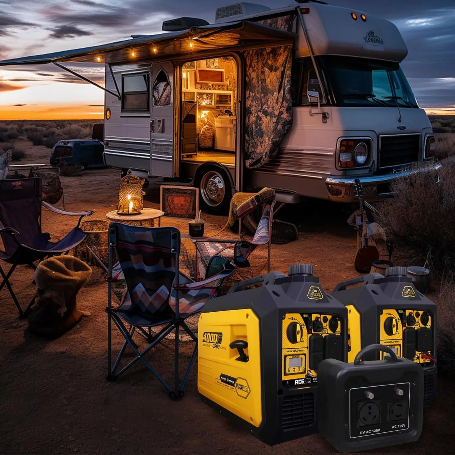 XMSJ 4000 Watt Portable Inverter Generator Gas Powered Quiet