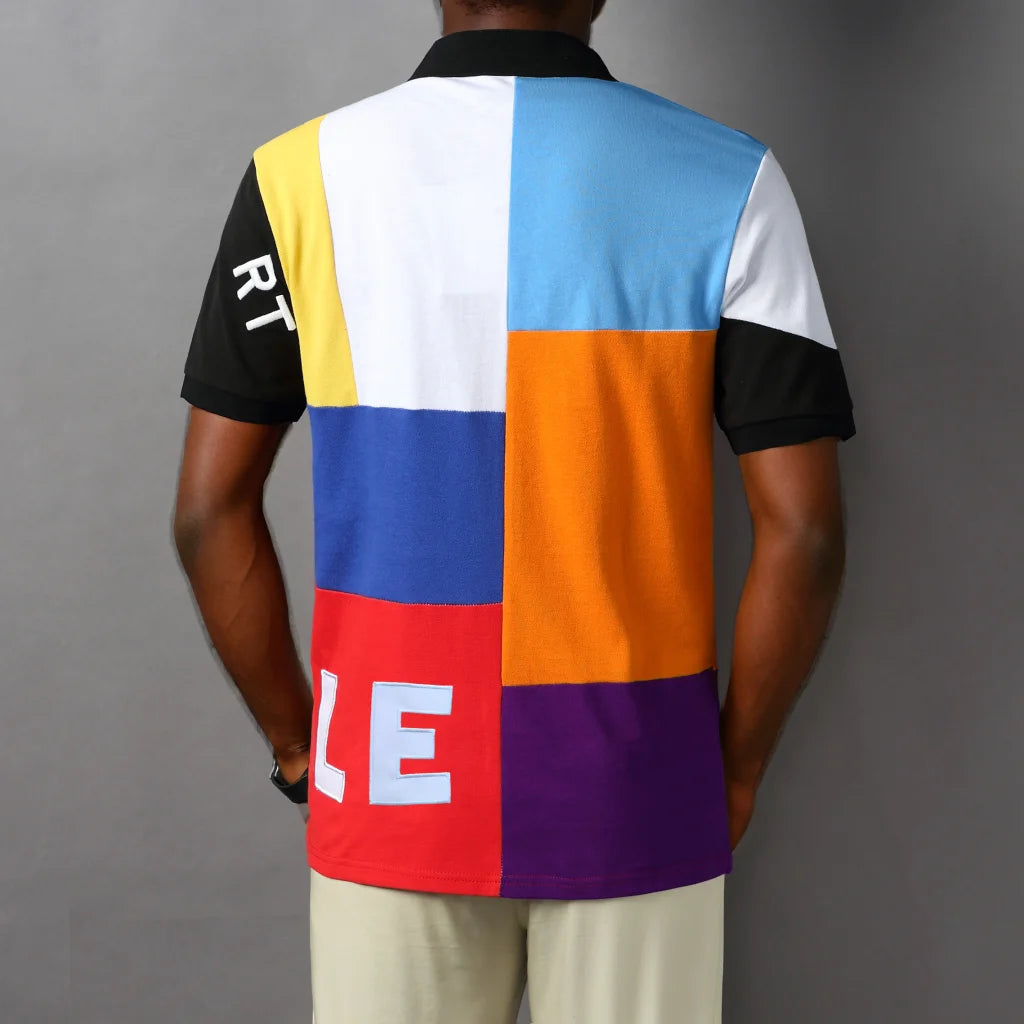 TSCN Men's Polo Shirt Cotton Embroidery Contrast Stitching