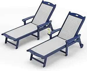 Chaise Lounge Chair Outdoor HDPS HDPE Wicker Patio Chair