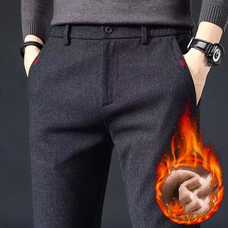 Scarlett Queen Men Straight Leg Work Pants Slim Fit