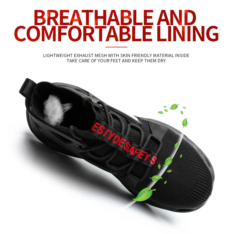 Breathable Safety Shoes Anti Smash And Puncture Resistant