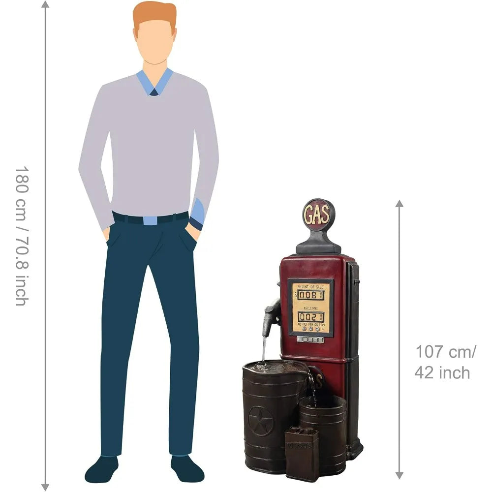 XMSJ Vintage Style Outdoor Waterfall Fountain With Pump