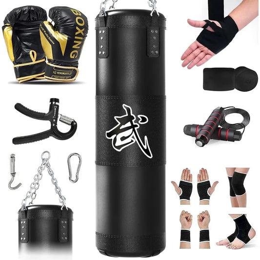 SHXIH Heavy Punching Bag Set With 12oz Gloves Home Gym