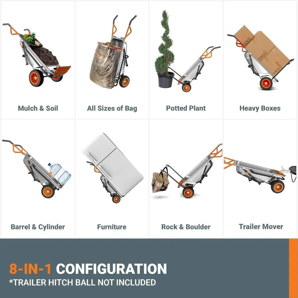 XMSJ Aerocart 8 In 1 Heavy Duty Cart Wheelbarrow Dolly
