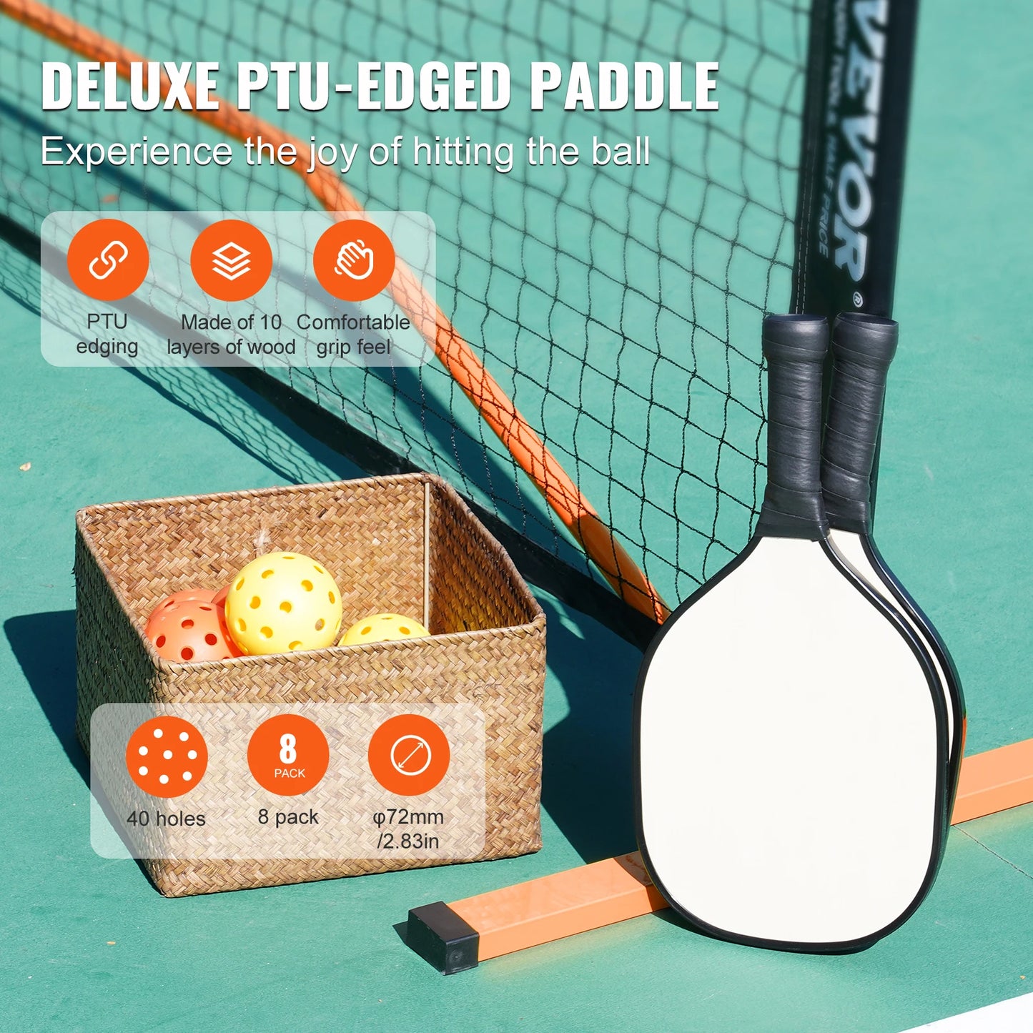 VEVOR Portable Pickleball Net System Outdoor Full Court