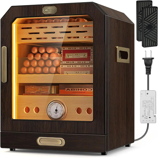 SEMKONT Cigar Humidor Cabinet With Lighted Magnetic Door