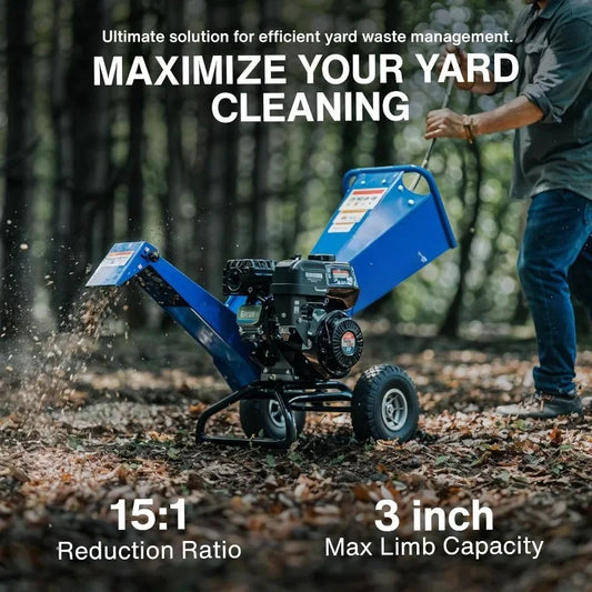 High Concerned 7HP Gas Wood Chipper Shredder Mulcher