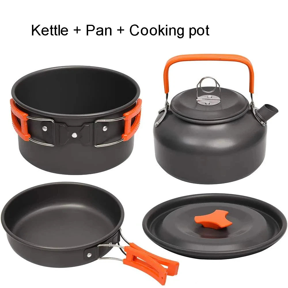 LISM Camping Cookware Set For 2 To 3 People Nonstick Pots