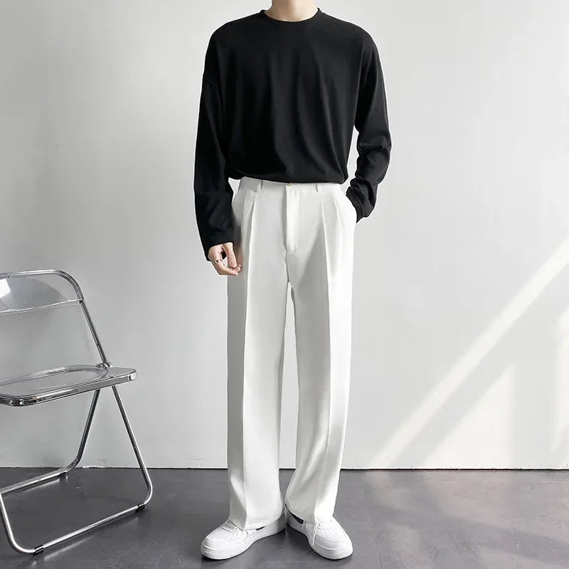 Guangdong Men Wide Leg Pants Casual Draped Trousers