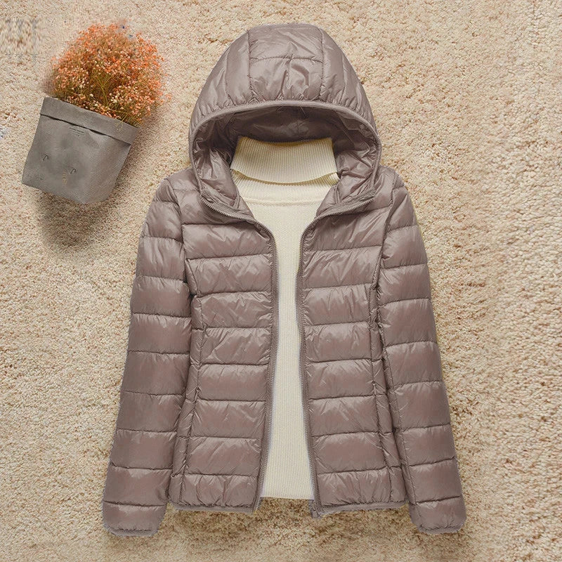 Women Ultra Light Down Parka Hooded Coat Duck Down Winter