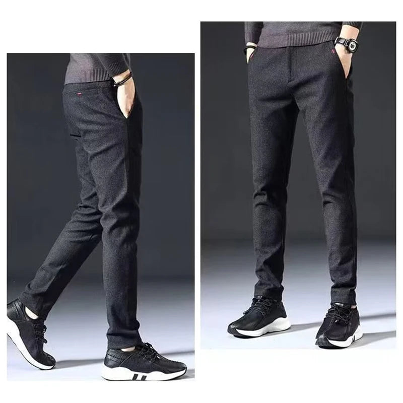 Scarlett Queen Men Straight Leg Work Pants Slim Fit
