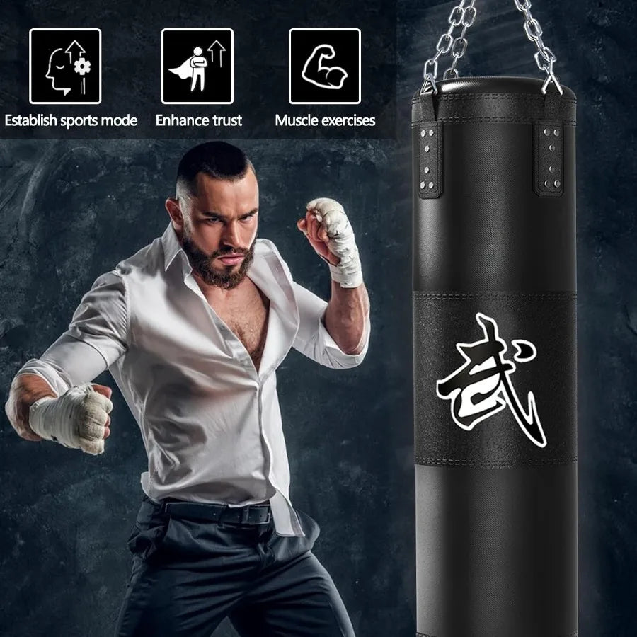 SHXIH Heavy Punching Bag Set With 12oz Gloves Home Gym