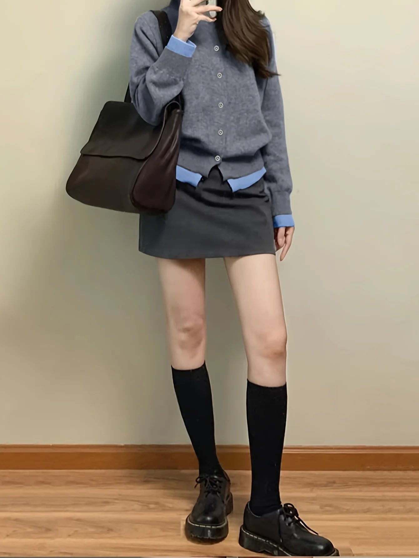 CakuloCN Autumn Winter Knit Cardigan Button Up Sweater