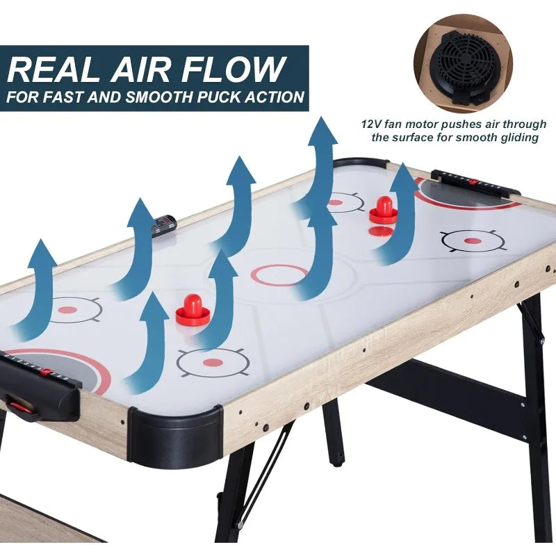 YTYIN LED Folding Air Hockey Table Family Game Set Pro