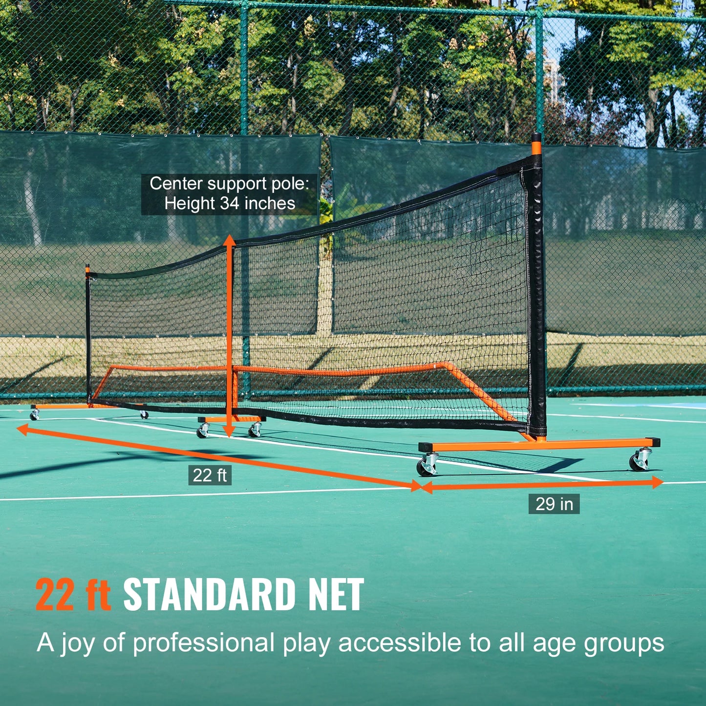 VEVOR Portable Pickleball Net System Outdoor Full Court