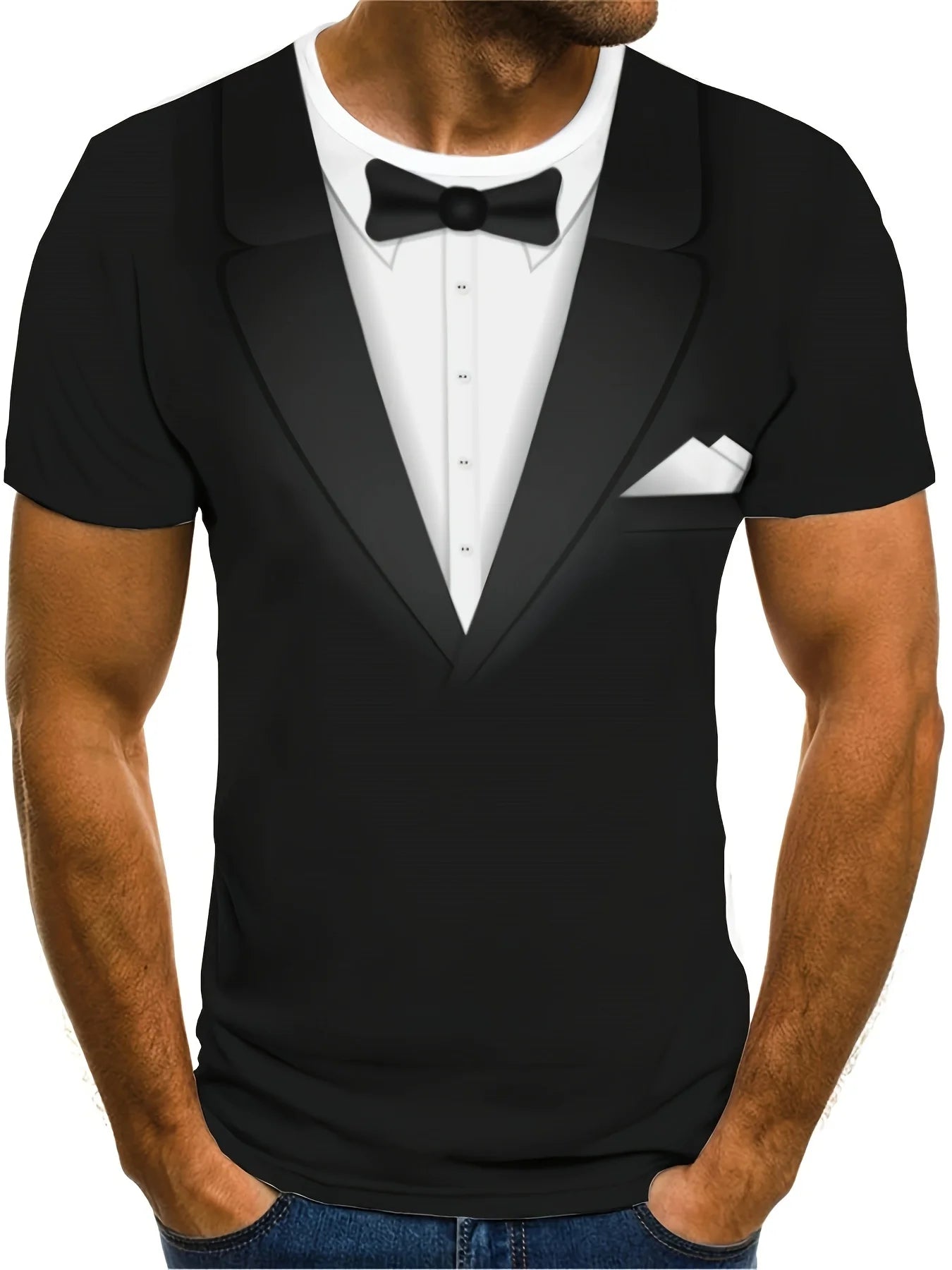 KYKU Tuxedo T Shirts For Men Suit Tee Costume Premium