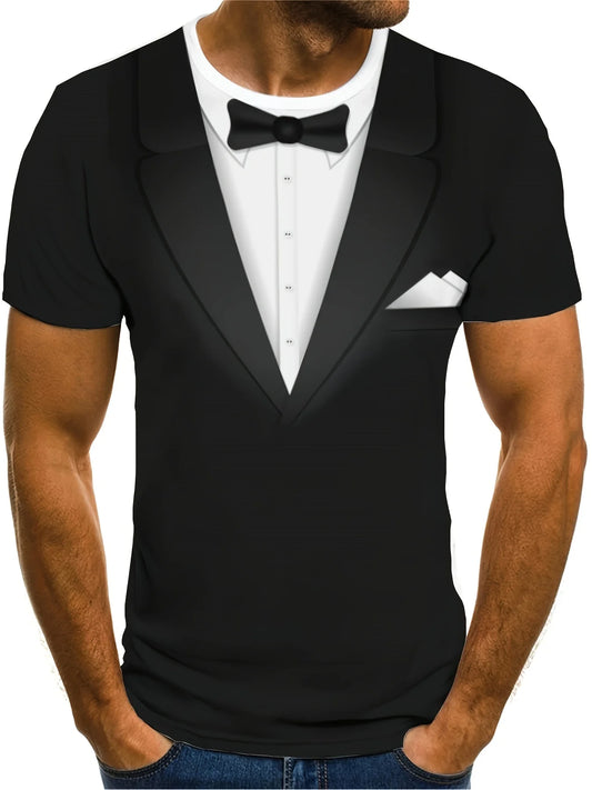 KYKU Tuxedo T Shirts For Men Suit Tee Costume Premium