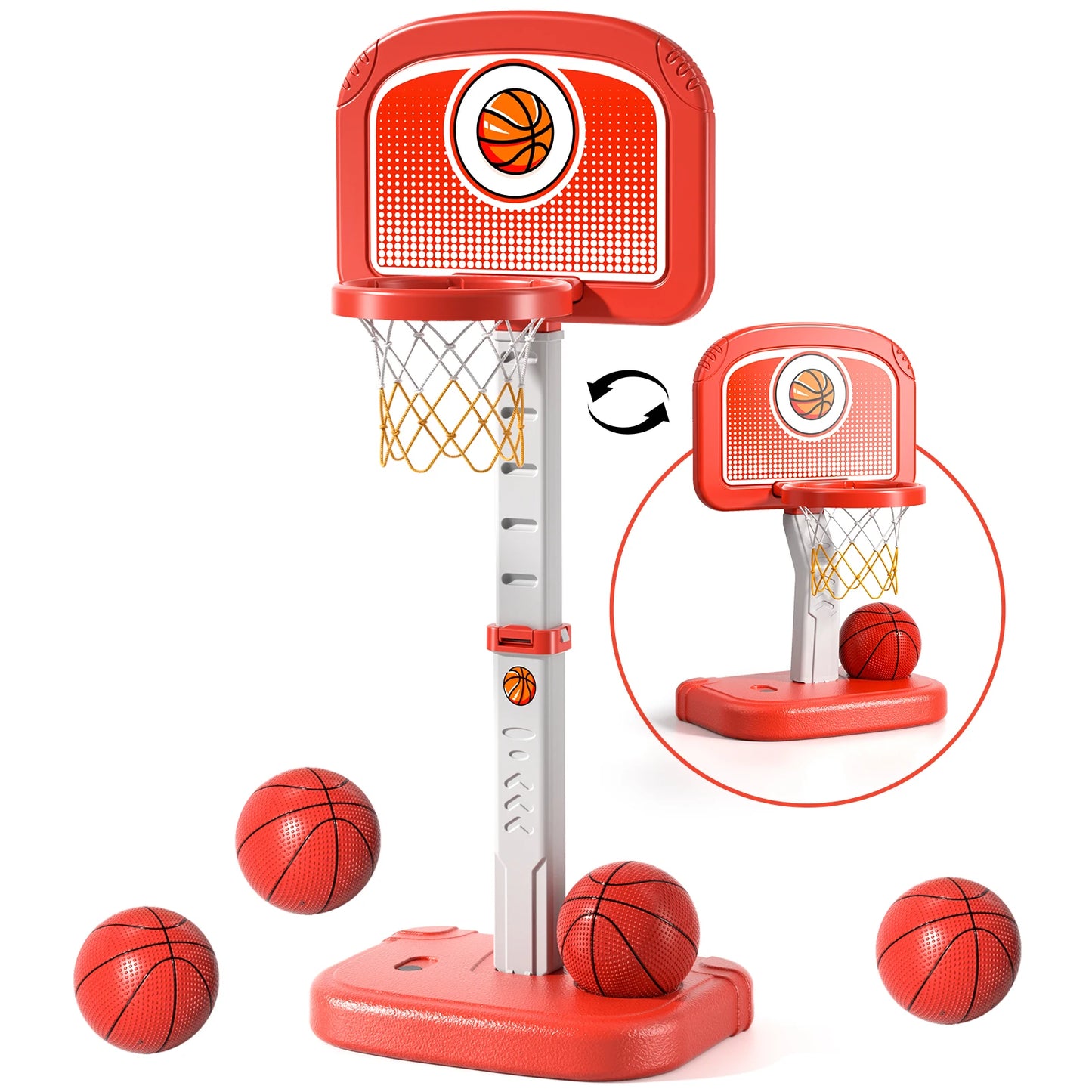 Indoor Outdoor Basketball Hoop Kids 3 To 12 With 4 Balls