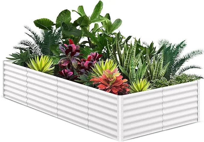 XMSJ Outdoor Raised Garden Bed Rectangular Planter Box