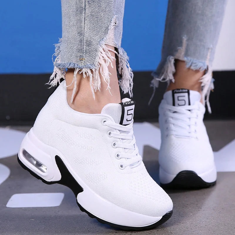 Nu Styles 4Ever Women Air Cushion Running Sneakers Lace Up