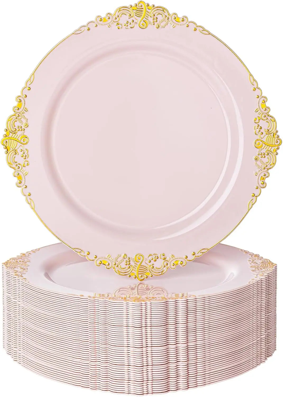 XMSJH Plastic Dinner Plates 100 Pack for Weddings Parties
