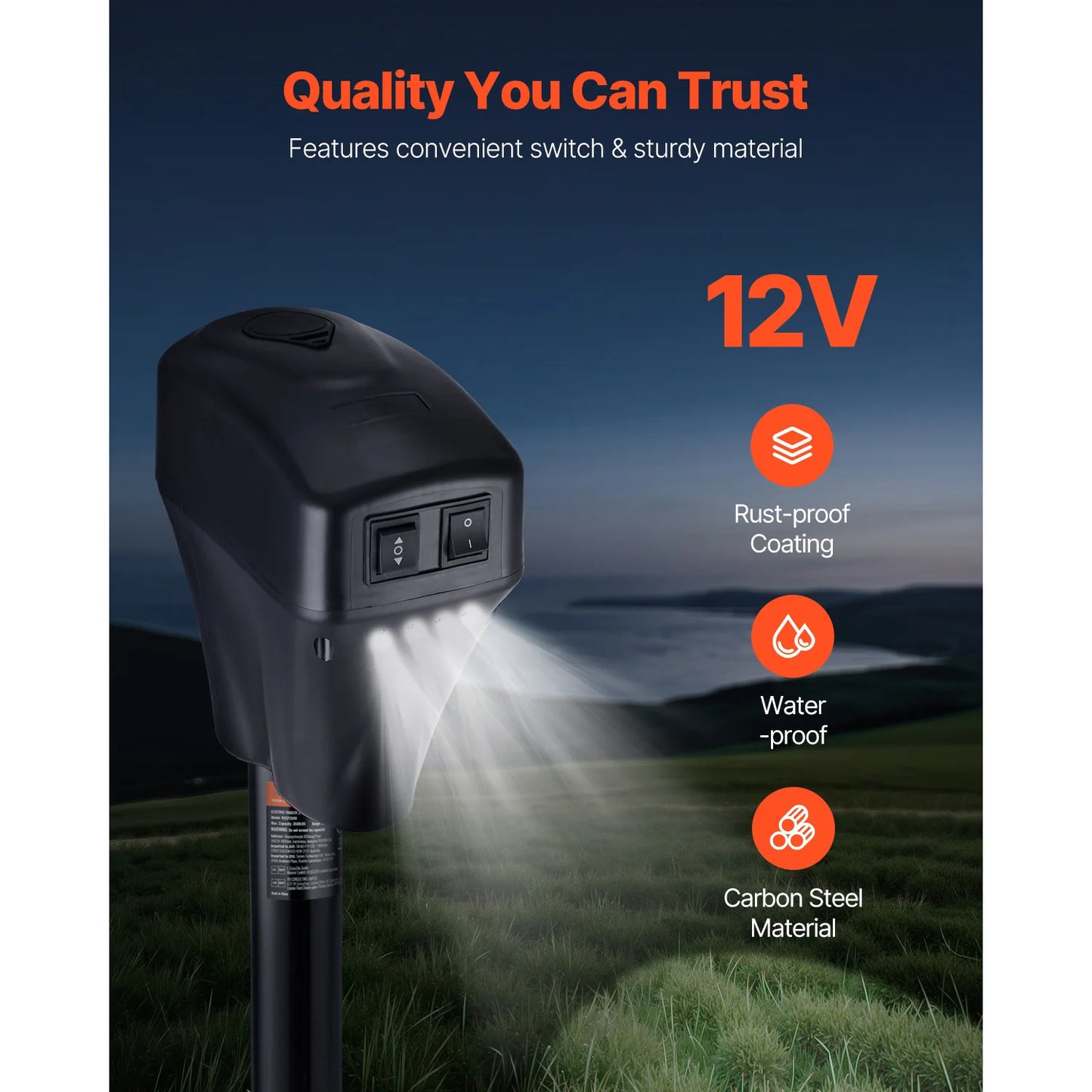 SucceBuy Electric Trailer Jack 5000Lbs Power Tongue Jack