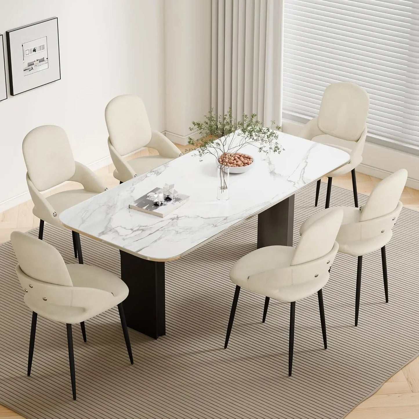 Angduo Dining Chairs PU Leather Restaurant Chairs Modern