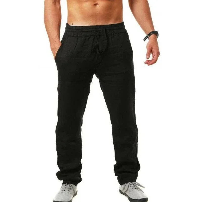 Cotton Linen Pants for Men Casual Spring Summer Loose Fit