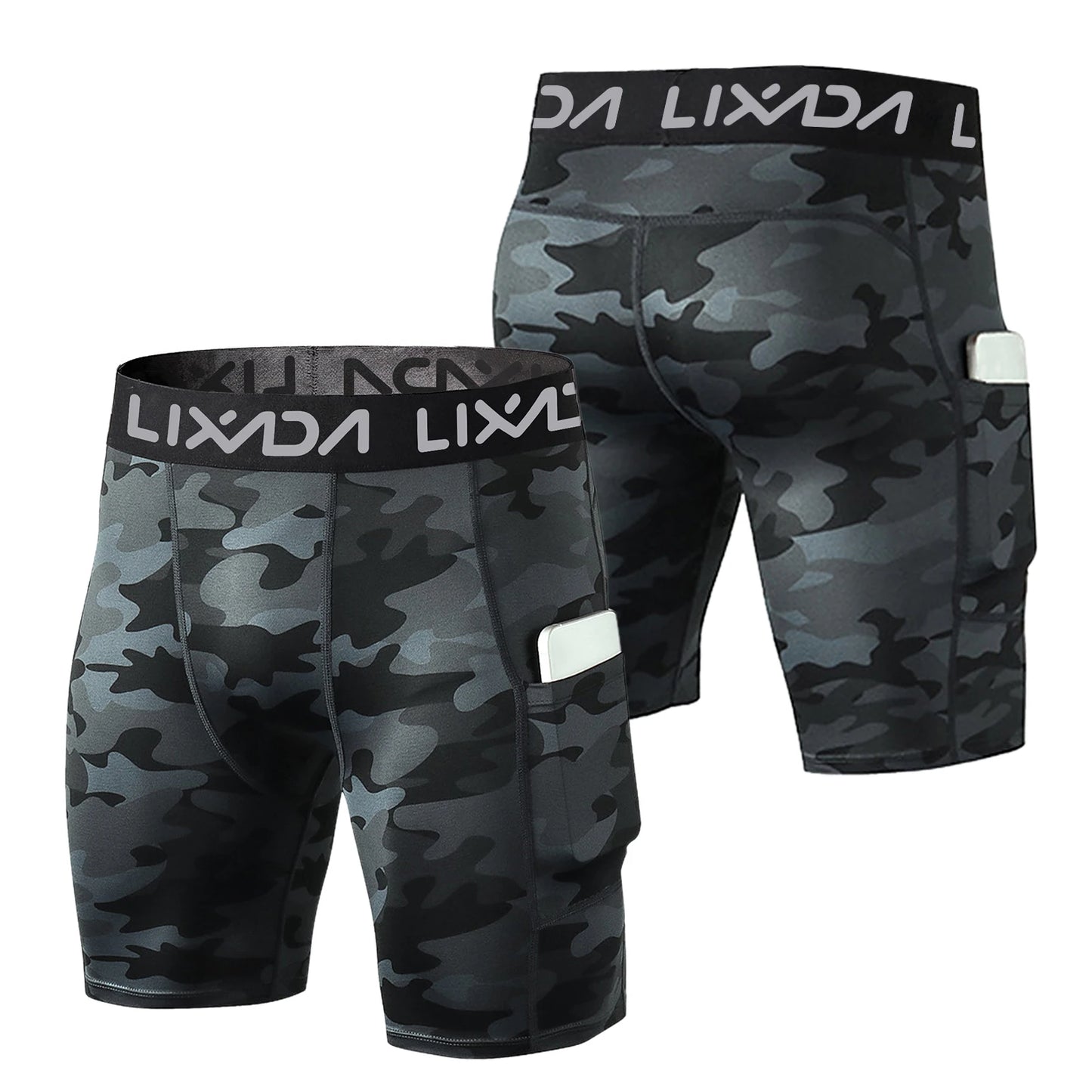Lixada Mens Sports Shorts With Pocket Moisture Wicking