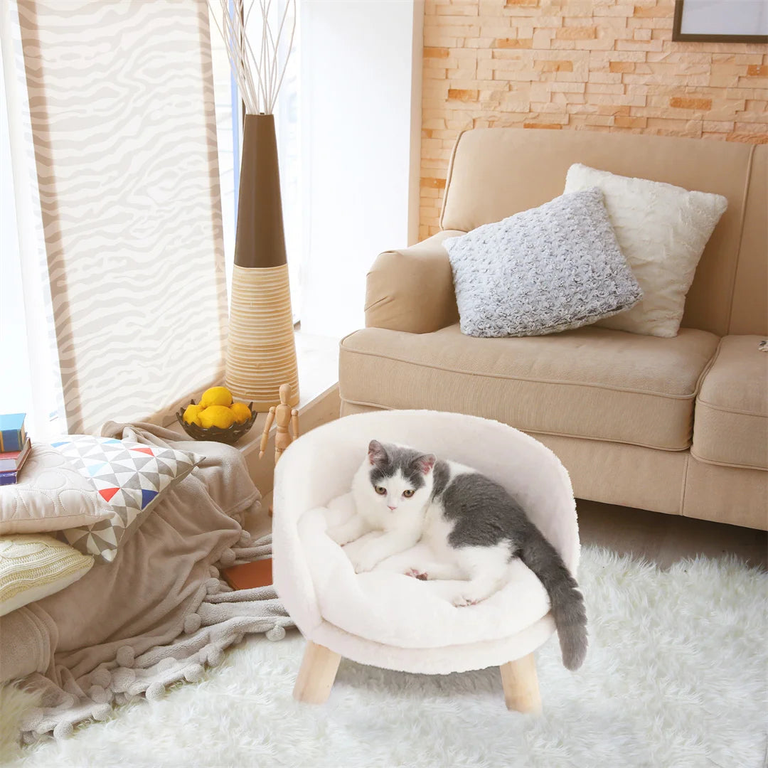 Guangdong Luxury Cat Bed Plush Nesting Chair With Cushion