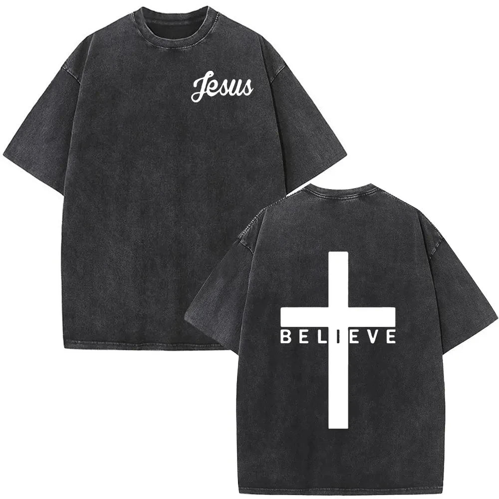 Jesus Faith Overcomes Fear Bible Christian Scripture Tee