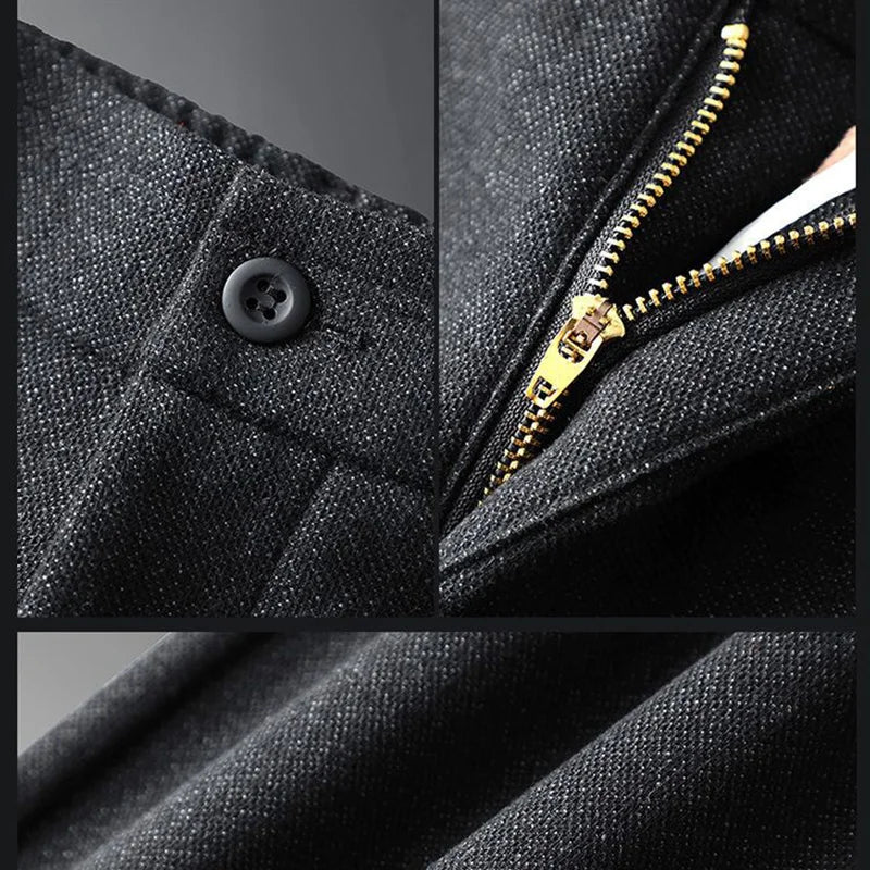 Scarlett Queen Men Straight Leg Work Pants Slim Fit