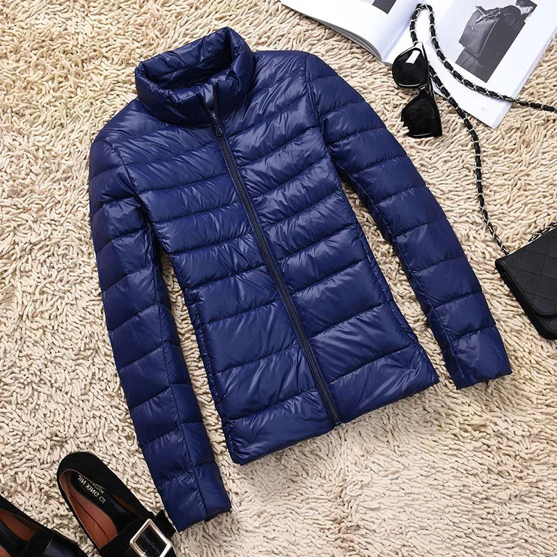 Women Ultra Light Down Parka Hooded Coat Duck Down Winter