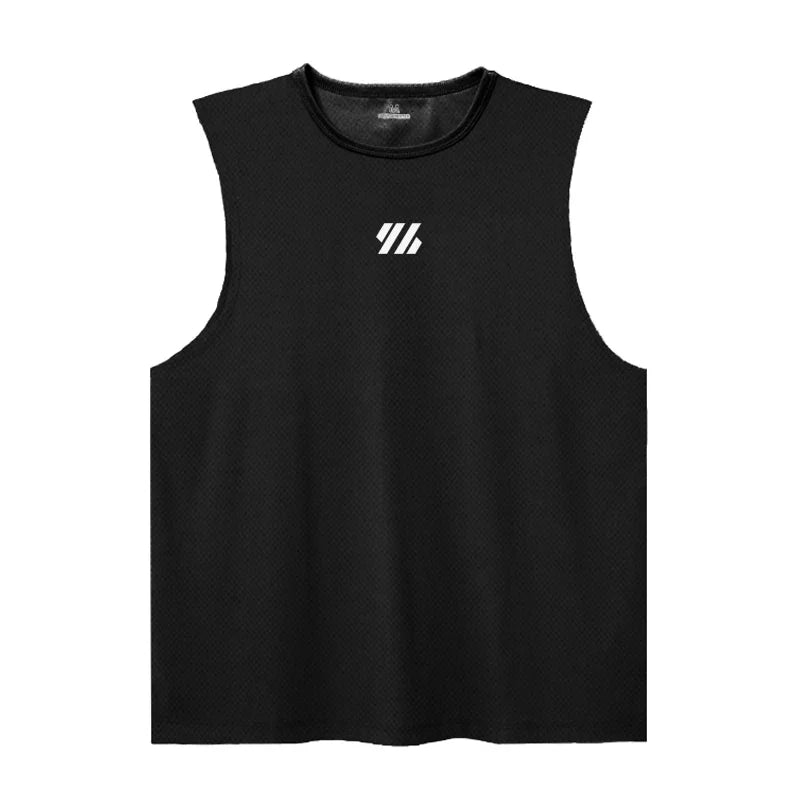 Mens Running Sleeveless Tank Tops Mesh Breathable Quick Dry