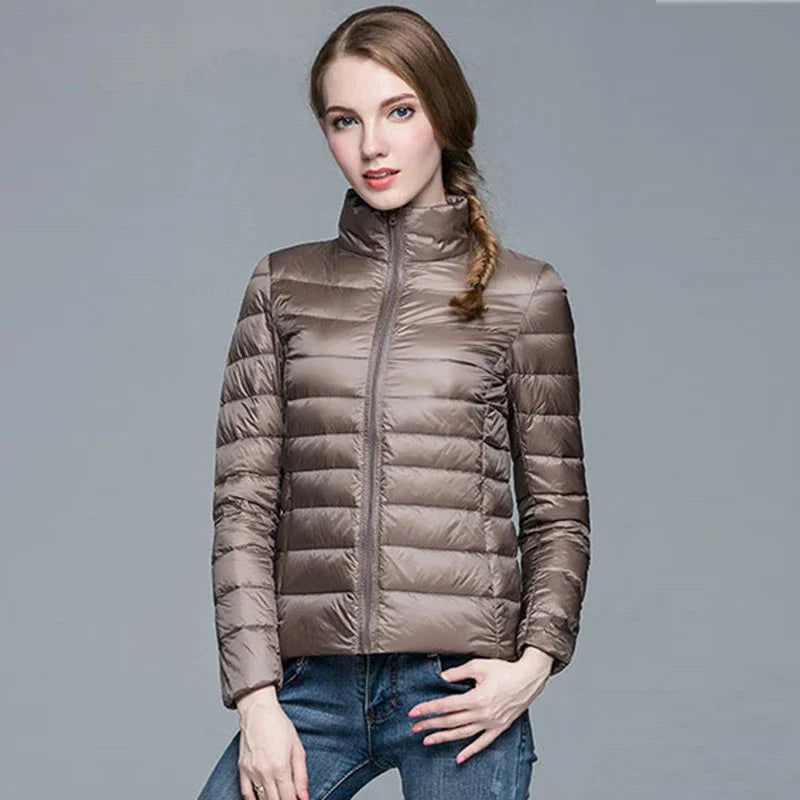 Women Ultra Light Down Parka Hooded Coat Duck Down Winter